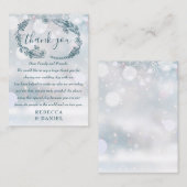 Rustieke bloemen sneeuwvlokken winter bruiloft dan plaatskaartje (Voorkant / Achterkant)