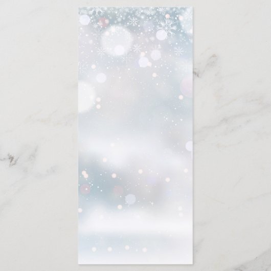 Rustieke Bloemen Sneeuwvlokken Winter Bruiloft Menu (Achterkant)