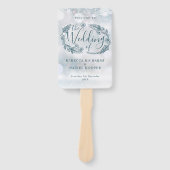 Rustieke Bloemen Sneeuwvlokken Winter Bruiloft Pro Handwaaier (Voorkant)