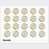 Rustieke bloemen string lampjes dank u ronde sticker (Vel)