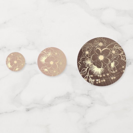 Rustieke Bloemen String Lights bruiloft Confetti (Achterkanten)