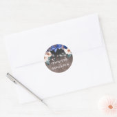 Rustieke Bloemen String Lights Schuur Navy Fall Br Ronde Sticker (Envelop)