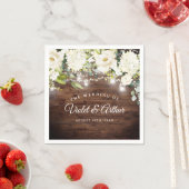 Rustieke Bloemen String Lights Wedding Servet (Insitu)