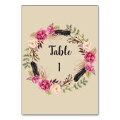 Rustieke Bloemen Tafelnummers Boho Tafelnummer Kaa (Voorkant)