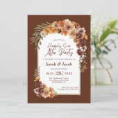 Rustieke Bloemen Terracotta Boog Huwelijk Na Feest Kaart (Staand voorkant)