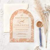 Rustieke  Bloemen Terracotta Huwelijk Acryl Uitnodigingen