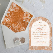 Rustieke Bloemen Terracotta Huwelijk Acryl Uitnodigingen