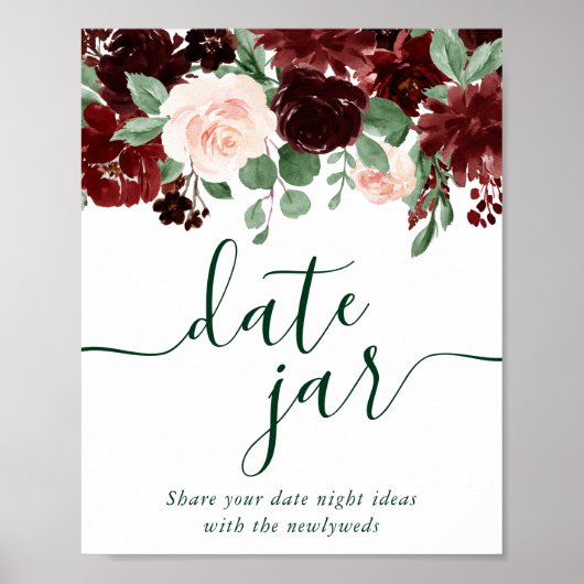 Rustieke Bloemen | Terracotta Marsala Date Night V Poster (Voorkant)