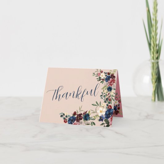 Rustieke Bloemen Thanksgiving Aangepaste bericht Kaart (Voorkant)