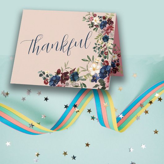 Rustieke Bloemen Thanksgiving Aangepaste bericht Kaart