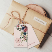 Rustieke Bloemen Thanksgiving Custom Monogram Cadeaulabel