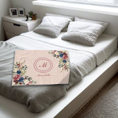Rustieke Bloemen Thanksgiving Custom Monogram Fleece Deken