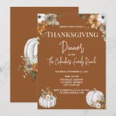 Rustieke Bloemen Thanksgiving Invitation Kaart (Voorkant / Achterkant)