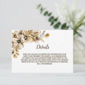 Rustieke Bloemen Trouwdetails Informatiekaartje (Staand voorkant)