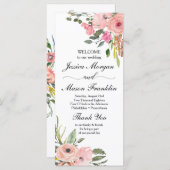 Rustieke Bloemen Trouwprogramma Programmakaart (Voorkant / Achterkant)