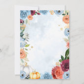 Rustieke Bloemen Twin Pompoen Drive door Baby show Kaart (Achterkant)