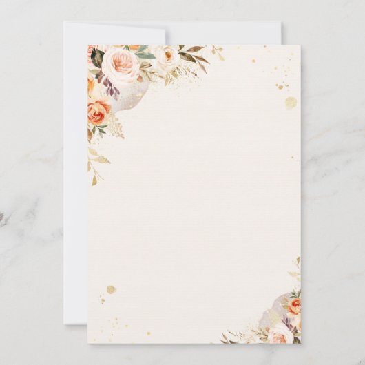 Rustieke Bloemen Twin Pompoen Drive door Baby show Kaart (Achterkant)