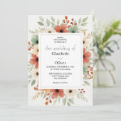 Rustieke Bloemen Uitnodiging Achtergrond (Staand voorkant)