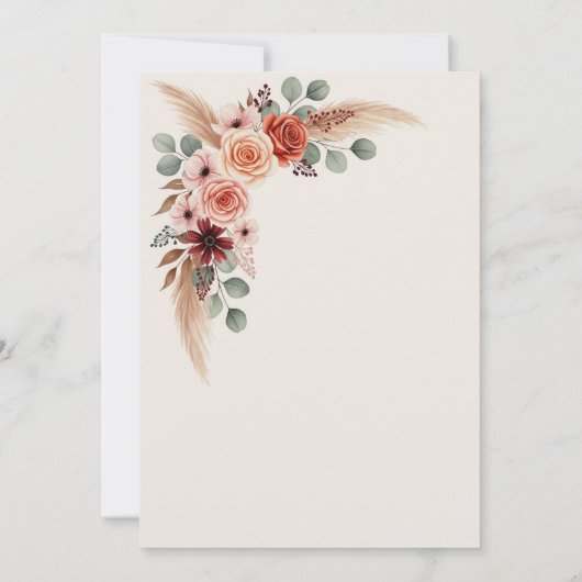 Rustieke Bloemen Uitnodiging Achtergrond (Achterkant)