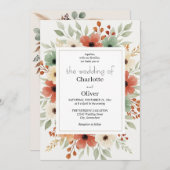 Rustieke Bloemen Uitnodiging Achtergrond (Voorkant / Achterkant)