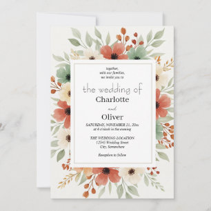 Rustieke Bloemen Uitnodiging Achtergrond