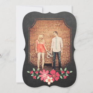 Rustieke Bloemen van het bord sparen de Typografie Kaart