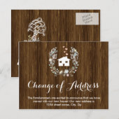 Rustieke Bloemen Verandering van Adres Briefkaarte Aankondigingskaart (Voorkant / Achterkant)