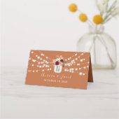 Rustieke Bloemen Verbrand Sinaasappel Trouwplaats  Plaatskaartje (Achterkant)