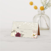 Rustieke Bloemen Verbrand Sinaasappel Trouwplaats  Plaatskaartje (Voorkant)