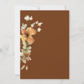 Rustieke Bloemen Verbrande Sinaasappel Herfst Brui Kaart (Achterkant)