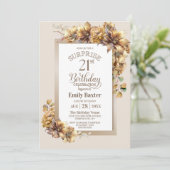 Rustieke Bloemen Verrassing 21e Verjaardagsfeest Kaart (Staand voorkant)