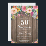 Rustieke Bloemen Verrassing 50e Verjaardag Uitnodi Kaart<br><div class="desc">Rustic Floral Surprise 50e verjaardag uitnodiging voor vrouwen. Waterverf Bloemenbloem, rustieke houten achtergrond. retro. Verjaardag voor volwassenen. Vrouwen Meisje Lady Teen Tiener Bday Bash Uitnodigen. 13e 15e 16e 18e 20e 21e 30e 40e 50e 60e 70e 80e 90e 100e. Elke leeftijd. Voor verdere aanpassing klikt u op de knop "Aanpassen" en...</div>