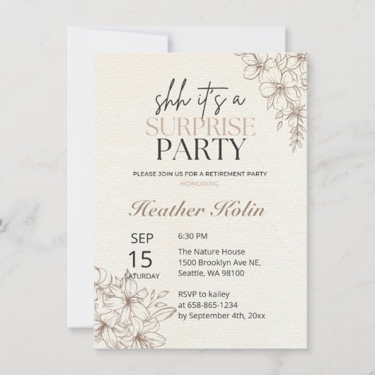 Rustieke Bloemen Verrassing Pensioen Kaart Online (Voorkant)