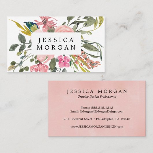 Rustieke Bloemen Visitekaartjes (Voorkant / Achterkant)