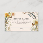 Rustieke Bloemen Vlinder Baby shower Luier Raffle Informatiekaartje (Voorkant)