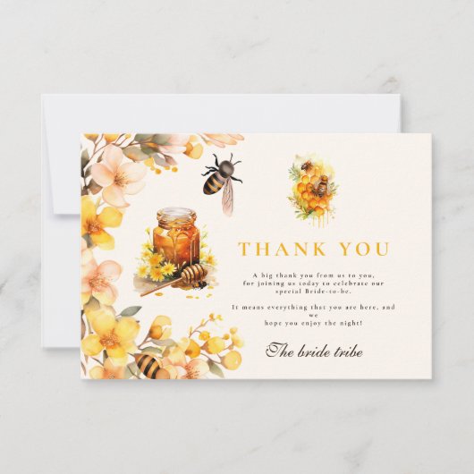 Rustieke bloemen vond ze haar honingbruid bedankkaart (Voorkant)