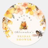 Rustieke bloemen vond ze haar honingbruid ronde sticker (Voorkant)