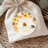 Rustieke bloemen vond ze haar honingbruid ronde sticker