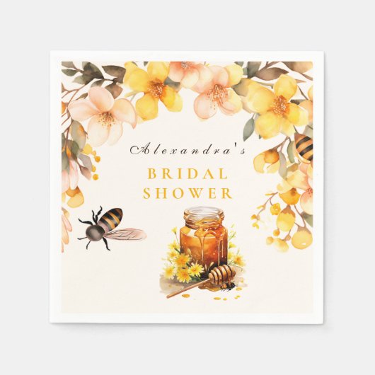 Rustieke bloemen vond ze haar honingbruid servet (Voorkant)