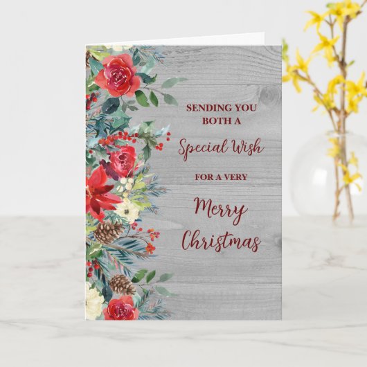 Rustieke bloemen voor een paar kerstvakantie kaart (Gele Bloem)