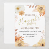 Rustieke bloemen voor vrouwen – Boho herfstbloemen Kaart (Voorkant / Achterkant)