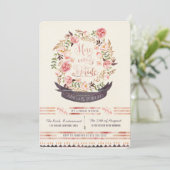 Rustieke Bloemen Vrijgezellenfeest Feestuitnodigin Kaart (Staand voorkant)