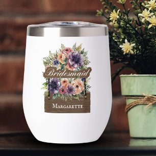 Rustieke Bloemen Waterverf bruidsmeisje bruiloft c