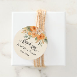 Rustieke Bloemen Waterverf bruiloft Dank u Bedankjes Labels