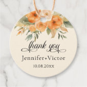 Rustieke Bloemen Waterverf bruiloft Dank u Bedankjes Labels (Voorkant)