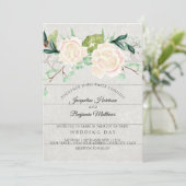 Rustieke Bloemen Waterverf Elegante Bloem Ivoor Ro Kaart (Staand voorkant)