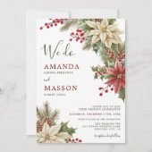 Rustieke Bloemen Waterverf Sneeuw Botanische bruil Kaart (Voorkant)