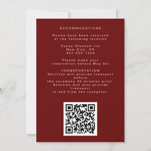 Rustieke Bloemen Waterverf Sneeuw Botanische bruil Kaart (Achterkant)