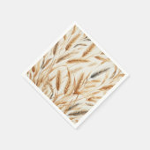 Rustieke Bloemen Waterverf Tarwe Elegant Huwelijk Servet (Hoek)