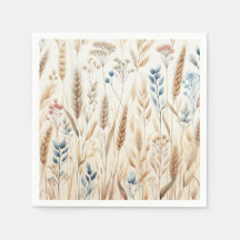 Rustieke Bloemen Waterverf Tarwe Elegant Huwelijk